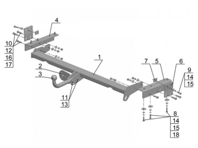 Фаркоп Avtos для Lexus RX-300 1997-2003
